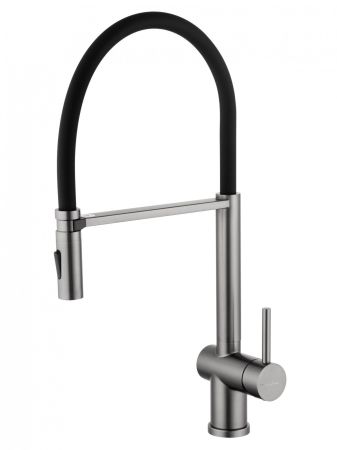 Смеситель для кухни с гибким изливом WONZON & WOGHAND, Темный графит (WW-88438003-BGM), артикул WW-88438003-BGM