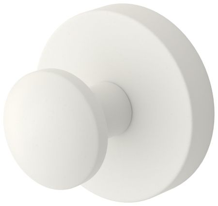 Крючок, Сунержа, СФЕРА, одинарный, ширина, мм-50, глубина, мм-41, высота, мм-50, тип установки-настенный, материал-нержавеющая сталь, крепления в комплекте, цвет-белый матовый, артикул 30-3006-0000