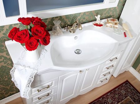 Тумба под раковину Бриклаер Анна 120 Белая, артикул 4627125411458