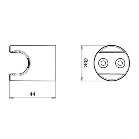 Almar SINTESI Держатель для лейки неподвижный, круглый, хром