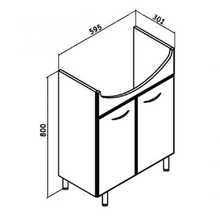 Тумба под раковину Runo Уют 60 4620750020545 Белая