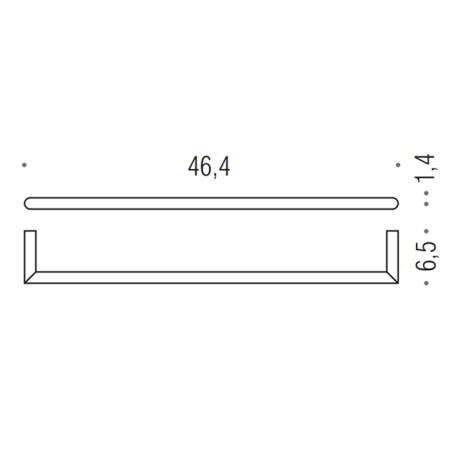 Colombo Mini Держатель полотенца 46,4*6,5cм , цвет: хром, артикул B4010.CR