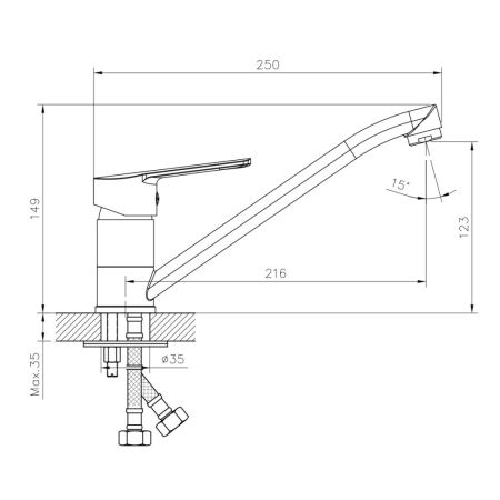 Смеситель для кухни DECOROOM DR22 (DR22018), артикул DR22018