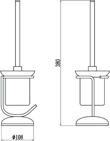 Ершик Savol S-002093, хром, артикул S-002093