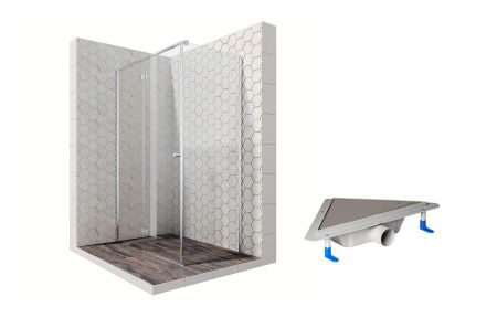 Душевой уголок Ambassador Diamond 12011104L-ST4, прямоугольный, угловой трап, 120х80, артикул 12011104L-ST4