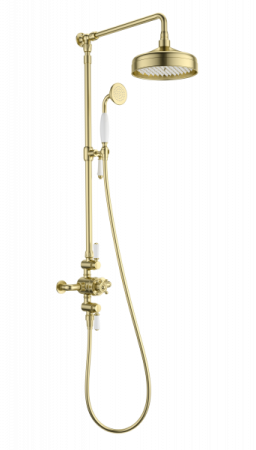 Душевая система с термостатом WONZON & WOGHAND, Брашированное золото (WW-B3041-BG), артикул WW-B3041-BG