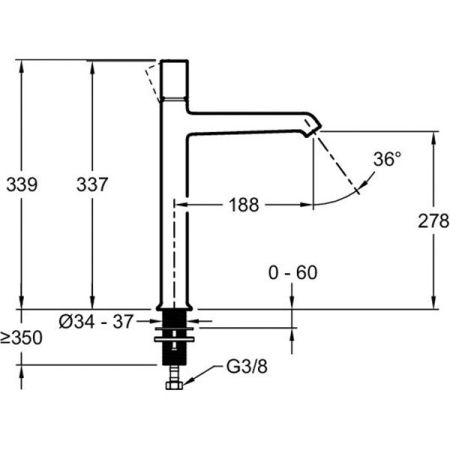 Смеситель для раковины  JACOB DELAFON RIVOLI E24168-CP (хром, L-18,8 H-27,8), шт, артикул E24168-CP