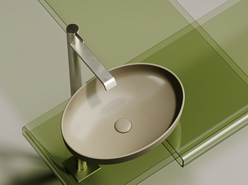 Умывальник чаша накладная овальная (цвет Капучино Матовый) Элемент (Element) 502x363x145мм