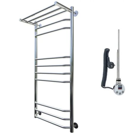 Электрический полотенцесушитель Тругор Браво 3 элТЭН 120x40 с полкой Хром, артикул Браво3/элТЭН12040П