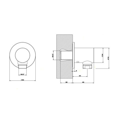 GESSI 316 Вывод воды на 1/2", цвет: steel brushed