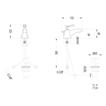 Devon Time Смеситель для биде на 1 отв с донным клапаном , цвет хром, артикул 2TIME220CR