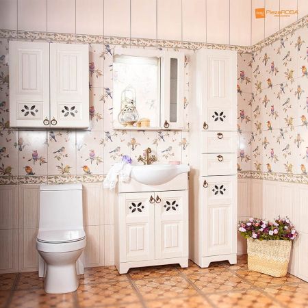 Зеркало со шкафчиком Бриклаер КАНТРИ 65S, бежевый дуб прованс, артикул КАНТРИ 65S