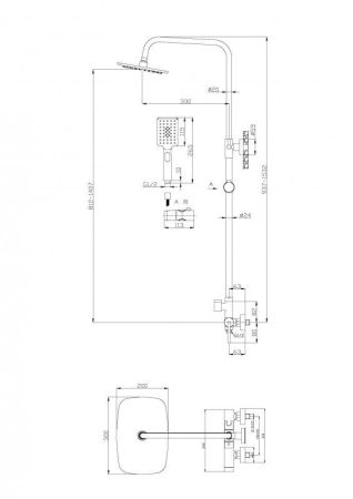 Душевая стойка BELBAGNO ACQUA-DOCM, артикул ACQUA-DOCM-CRM