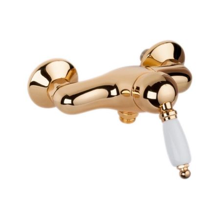 Gattoni Orta Смеситель для душа, с белой ручкой, цвет золото 24кт