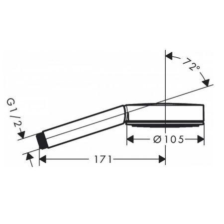 Ручной душ, Hansgrohe, Pulsify S, размер душевого диска, мм-105, форма-круглая, количество режимов-1, тип струи-PowderRain, цвет-белый матовый, артикул 24120700