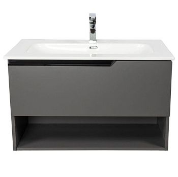 Комплект мебели Visobath Eleven, 1000 мм левый, цвет пепельный матовый лак (Ceniza)