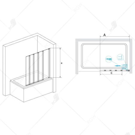 Шторка на ванну RGW SC-21, артикул 03112112-11
