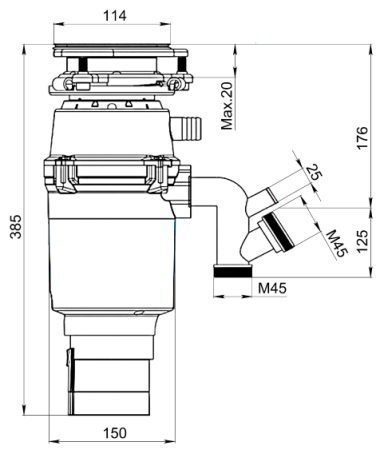 Измельчитель пищевых отходов Granula (R700), артикул R700