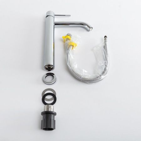 RELAX-LC1-01-W0 Смеситель для накладной раковины однорычажный без донного клапана, хром, артикул RELAX-LC1-01-W0