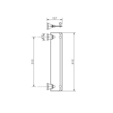 Nicolazzi Teide Chic Полочка стеклянная, украшенная камнем, цвет: хром, артикул 1480CR15C