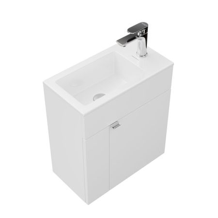 Тумба LATO подвесная с дверцей 50, белая глянцевая, артикул LA.50\WHT