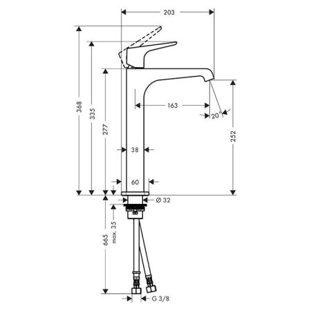 AX Citterio E Смеситель для раковины 250, цвет шлифованная медь
