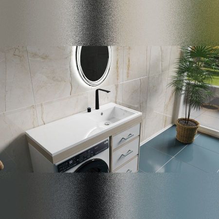 Раковина над стиральной машиной Maretti UM13SM93-844, белая, артикул UM13SM93-844