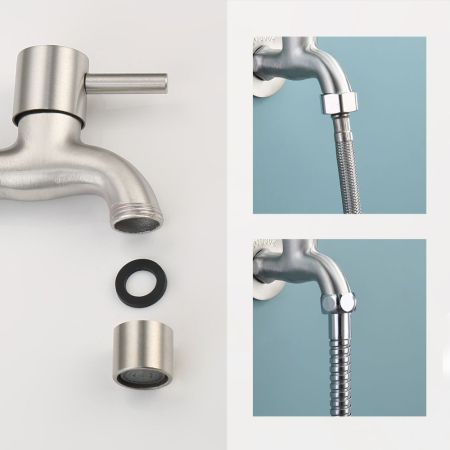 Кран водоразборный со штуцером Splenka S249.71, сатин, артикул S249.71