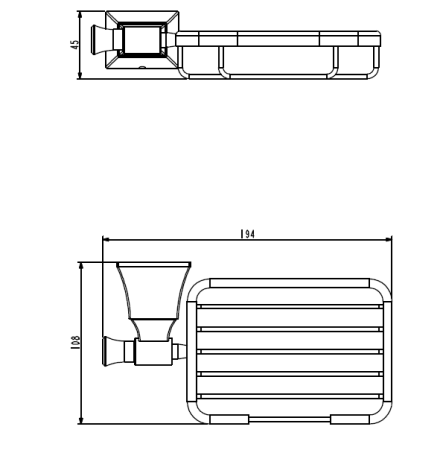 Мыльница металлическая настенная ART&MAX GENOVA AM-M-077-CR, артикул AM-M-077-CR