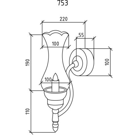 Бра BOHEME, бронза 753, артикул 753