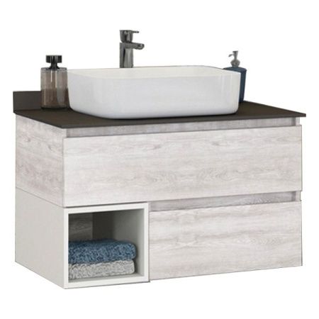 Тумба с раковиной Comforty Прага 75 4144201 подвесная Дуб белый Тумба с раковиной Comforty Прага 75 4144201 подвесная Дуб белый