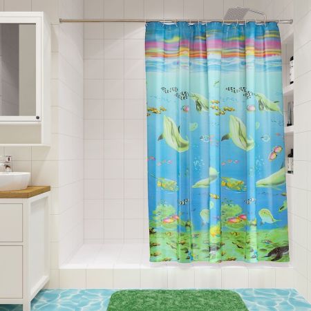 Шторка для ванной "Весёлые дельфины" FORA (Фора)