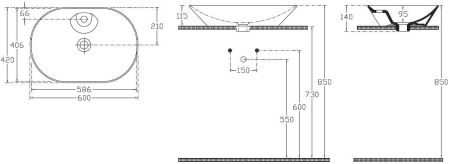 Раковина накладная Allen Brau Fantasy 60 4.11020.20 белый глянец, артикул 4.11020.20
