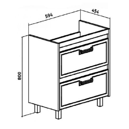 Тумба под раковину Runo Гранада 60 4620750022259 Венге-Белая