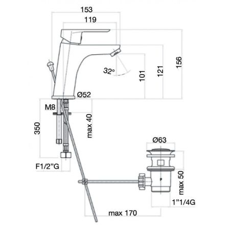 Смеситель для раковины Webert Sax Evolution SE833102560, черный, артикул SE833102560