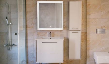 Тумба под раковину Raval Frame 75 подвесная Белая, артикул Fra.01.75/P/W