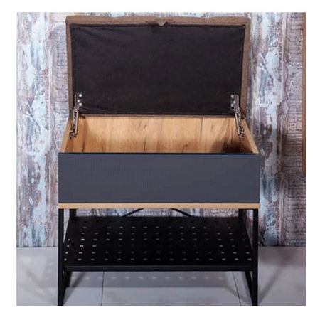 Банкетка Бриклаер Форест 60 Антрацит со вставкой Пенёк