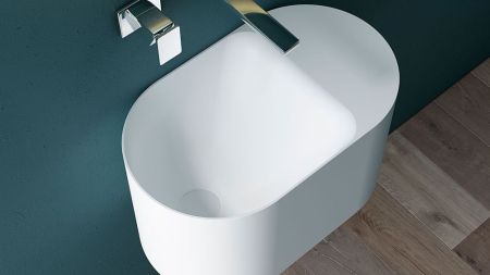 Zenon Guadiana, подвесная раковина закругленной формы, 50х30хh28 см, цвет белый матовый, артикул 4000.000.000.000.39674