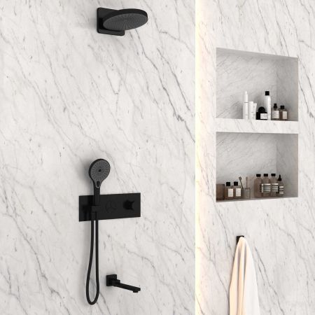 Душевой комплект Inspire VSFW-432TI1MB встраиваемый, черный, артикул VSFW-432TI1MB