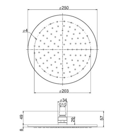 FIMA|Carlo Frattini Wellness Верхний душ из латуни Ø 250 мм., цвет хром, артикул F2621/2CR