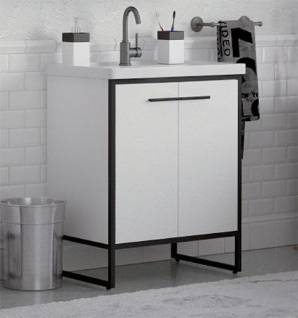 Тумба "Айрон 70", черный/белый, Сомо 70 / Фостер 70