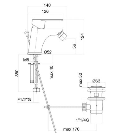 Смеситель для биде Fiore KEVON CHIC 81TX8130, хром/синий, артикул 81TX8130