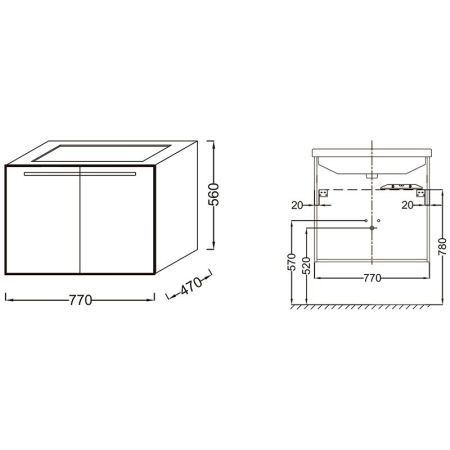 Тумба под раковину Jacob Delafon Struktura 77 EB1281-E13 подвесная Розовое дерево, артикул EB1281-E13