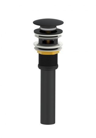 Донный клапан для раковины с переливом 1 1/4 WONZON & WOGHAND, Черный матовый (WW-88SS03-MB)