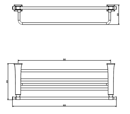 Полка для полотенец ART&MAX GENOVA AM-M-078-CR, артикул AM-M-078-CR