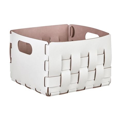 ADJ Корзинка Bottega, 25x25xH20 см., цвет: устричный/пепельная роза, артикул 1044.02/07