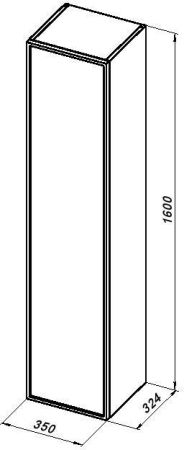 Шкаф-пенал Aquanet Арт 35 мисти грин, артикул 00313278