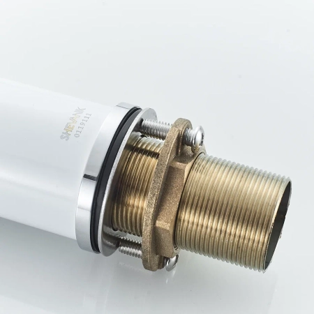 Смеситель для раковины с поворотным носиком Shevanik S6601F, белый/хром