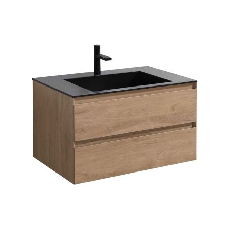 База под раковину Luka 800 подвесная, 2 выкатных ящика soft-close, N.Oak, артикул VMC-2L800NO