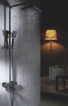 Душевая система с термостатом Rose R3536H, черный